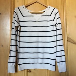 White n Black Striped Sweater
